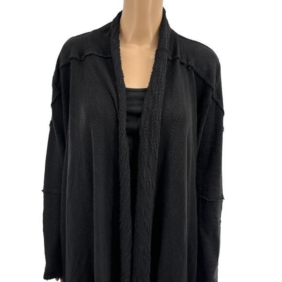 Free People Black In The Loop Waterfall Cardigan Sweater - Picture 5 of 12